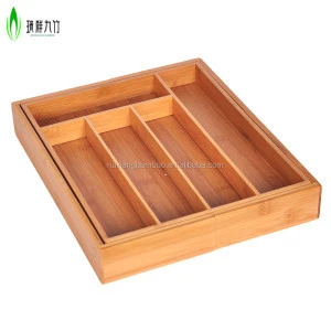 China wholesale expandable bamboo kitchen cutlery tray