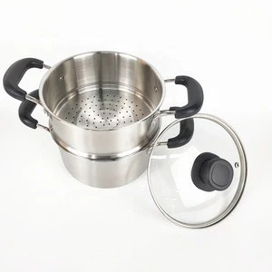 Chinese commercial stainless steel steam cooking pot double boiler pot