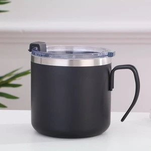 Chinese supplier 380ml Promotional Double Wall Stainless steel coffee mug with handle