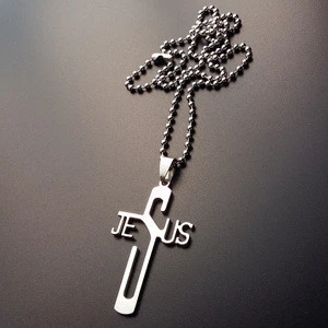 Classic Skeleton Punk Statement Necklace Trendy Crucifix Cross Jesus Necklace Pendants Jewelry