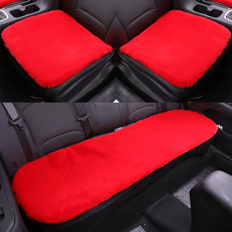 CMS-2012002-R Plush car cushion three-piece set winter car seat cushion universal seat cover wholesale car seat cushion
