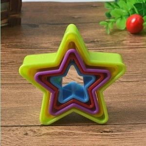 Color plastic cookie mold Five-pointed star set of 5 fruits and vegetables cutting embossing cookie mould