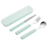 Colored Students Cutlery Set Wheat Straw Spoon Chopsticks Fork Set /Travel Camping Flatware Set