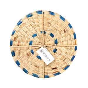 Colorful straw placemats table mat placemat round water hyacinth made in Vietnam