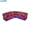 Commercial Half Moon Led Light Corner Sectional Sofa Modern Living Room Sofa American Style Dried Solid Wood Reclining 30-40days
