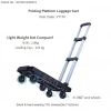 Compact aluminum heavy duty platform lightweight portable retractable five-wheel dolly folding luggage hand trolley cart truck