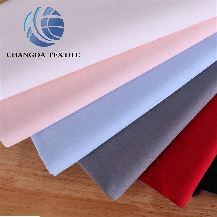 competitive price plain cotton poplin fabric shirt fabric dress fabric 133*72 /40*40