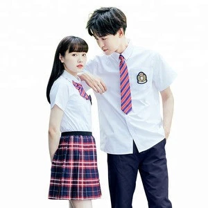 cotton shirt + plaid girls skirt japanese high school uniforms design with pictures