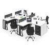 Curved simple office desk 4 people workbench