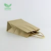 custom 100% recyclable  handle brown shopping carrier pouch kraft paper bag