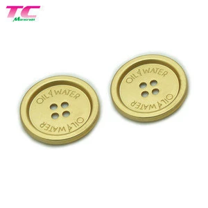 Custom 4 Hole Sewing Button Debossed Garment Metal Buttons Available For Sew On Machine