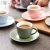 Import custom colors glazed matte tea set ceramic coffee mug ceramic cup and saucer from China