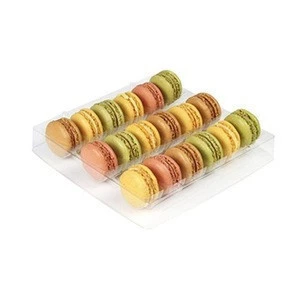 custom disposable black cookie container plastic tray insert french macaron boxes