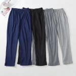 Custom Logo Breathable 100% Cotton Regular Length Mens Plus Size Pants Pajamas Comfortable Womens Sleepwear Cheap Nighty Wear