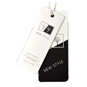 Custom logo embossed garment paper hang tags for clothing