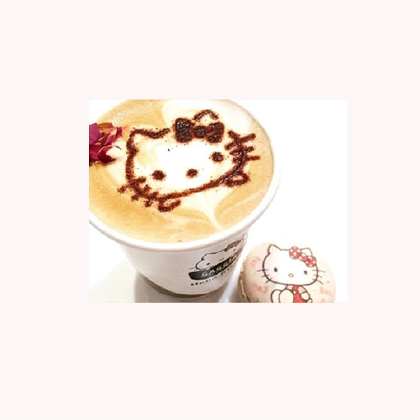 Custom Stainless Steel Hello Kitty Template Latte Art Coffee Stencil