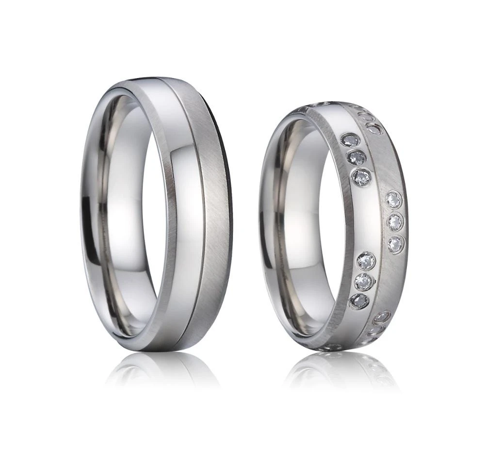 Custom titanium wedding ring jewelry 18k rose gold plated ring
