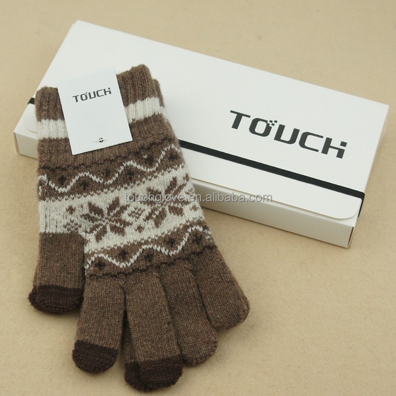 Customized jacquard wool gloves