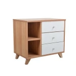 Customized Nordic Style Nice  E1 standard wooden bedroom furniture nightstands with two drawers
