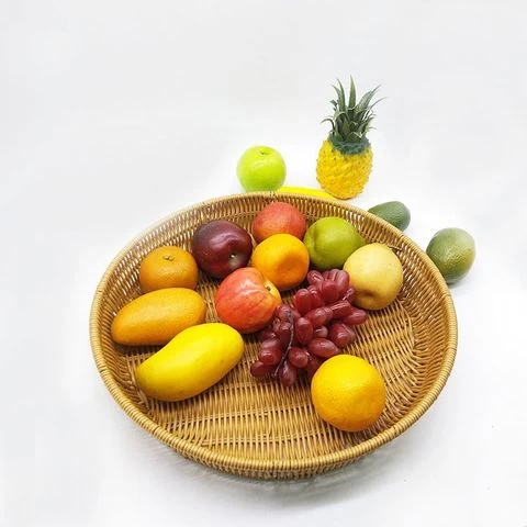 Customized poly rattan basket decorative rattan tray