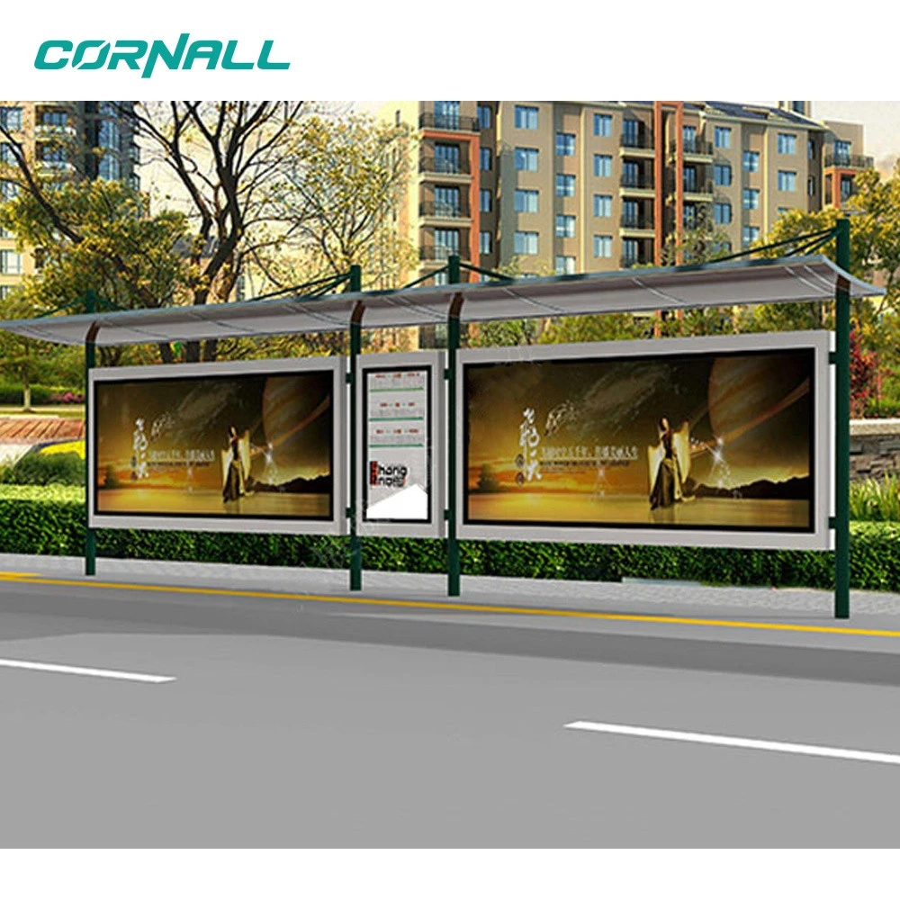 Customized size outdoor billboard bus shelter advertisement led poster display
