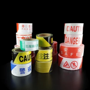Customized Various Size PE White And Red Caution Tape Warning Tape For Police