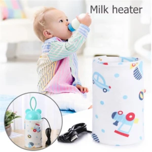 Cute Cartoon Patter Bottle Cover 10 Colors Travel Stroller Bag USB Milk Water Warmer Insulated Bag Baby Nursing Bottle Heater