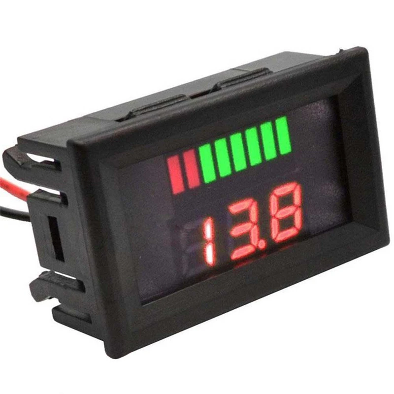 DC Red Color 6v/12v/24v/36v/48v/60v Lead-acid Lithium Battery Level Display Capacity Tester LED Indicator for Car