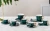 Import Deep green custom color wholesale tea cup saucer ceramic arabic coffee cups tea set from China