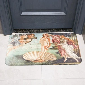 Digital print DIY anti slip kiss my airs welcome wholesale doormats custom door mat logo soft washable foot cheap floor mat