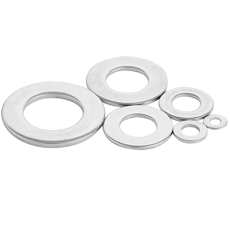 DIN125 Stainless Steel 304 Plain Washer Gaskets M2 M2.5 M3 M4 M5 M6 M8 M10 M12 M14 M16 M18 M20 M22 M27 Flat Washer