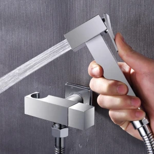 Direct faucet factory wall mount polished chrome toilet bidet sprayer cold water brass square bidet hand spray set