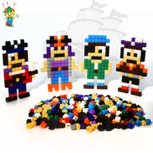 DIY kids splicing educational toys miniature pirate model toys plastic pipe blocks building toys