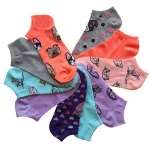 DOGS & CATS PATTERN 10PK NO-SHOW WOMENS SOCKS
