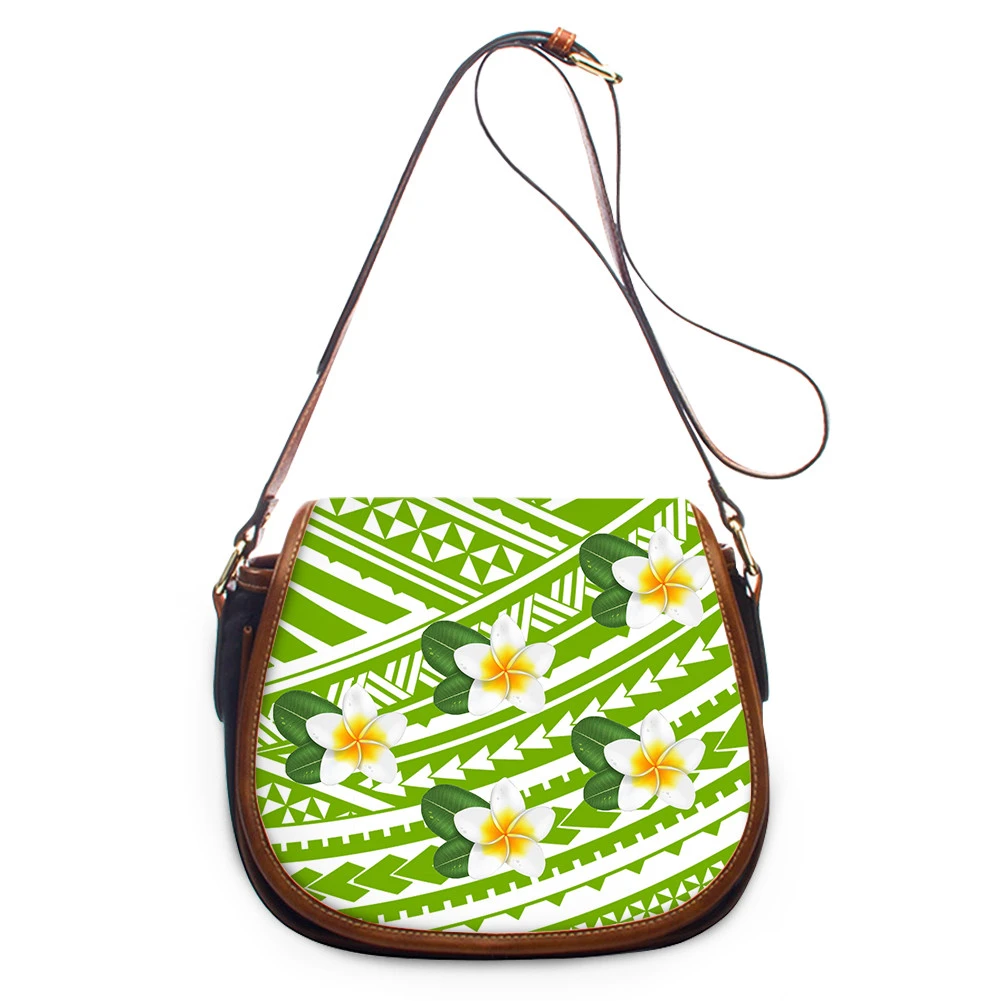 Dropship Sublimation Polynesian Pattern Hibiscus Flower Printing Girls Women Crossbody Bag Shoulder Women Bags