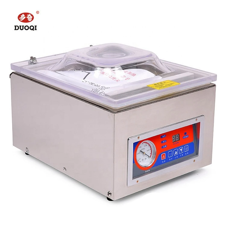 DUOQI DZ-260C single chamber desk type industrial pump vacuum sealers  for apparel food steak commodity chemical liquid for bag