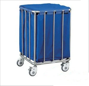 Durable hospital stainless steel  dirty linen trolley
