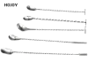 Durable Stainless Steel Mixing Spoon Spiral Pattern Bar Coffee Cocktail Shaker Spoons