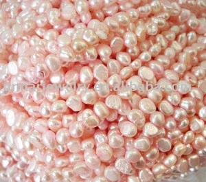 dyed pink baroque pearls