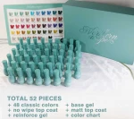 EC Cosmetics OEM private logo brand latest a full set 48 soak off gel colors base and top coat nails art beauty uv gel polish
