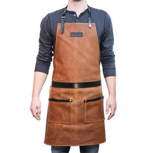 Eco-Friendly Material Brown Kitchen Leather Apron