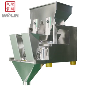 economical automatic intelligent double duel 2 Head linear net weigher scale doser filler for powder beans corns pet food nut