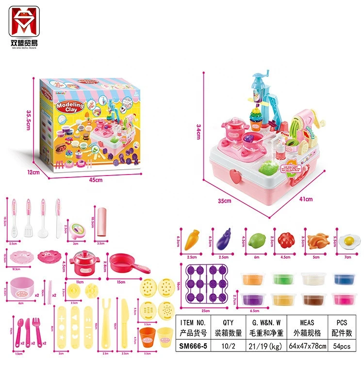 educational pretend play wheat material playdough in house clay modeling tools set dough play toy to making noodle