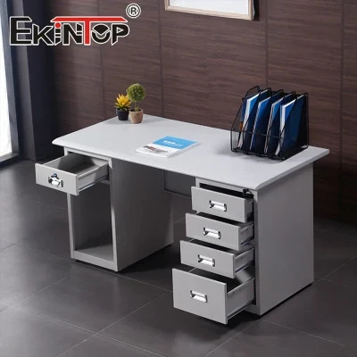 Ekintop Modern Home Office Furniture Computer Desk Metal Table with Storage