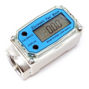 Electronic aluminum turbine digital diesel fuel flow meter with LCD display and 1 inch Inlet/outlet