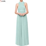 Elegant convertible multiway tulle wedding party gown long bridesmaid dresses for women