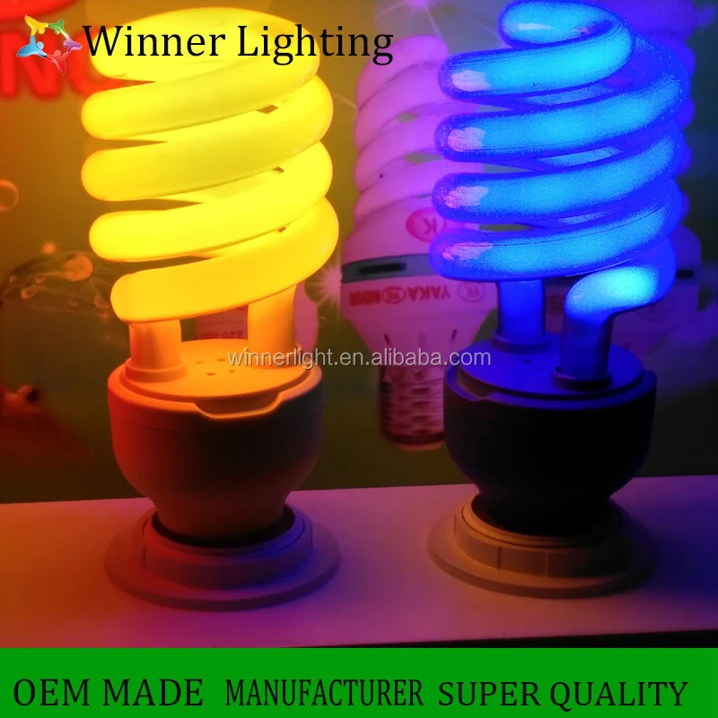energy saving light bulbs red yellow bule green colored light cfl Fluorescent lamps
