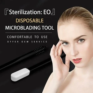 EO Sterilization 18U-0.15MM Disposable Eccentric Holder Eyebrow Microblading Tool Disposable Microblading Flat Pen For Tattoo