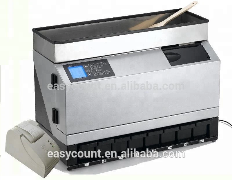 EURO EC98 Mixed Automatic Coin Sorter with 8 Denominations Coin Counter in 1000coins/m