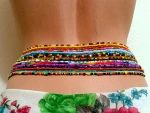 Europe And American Summer Beach Double Chain Handmade Woven Belly Beaded Body Jewelry Wait Chain Belt For Women